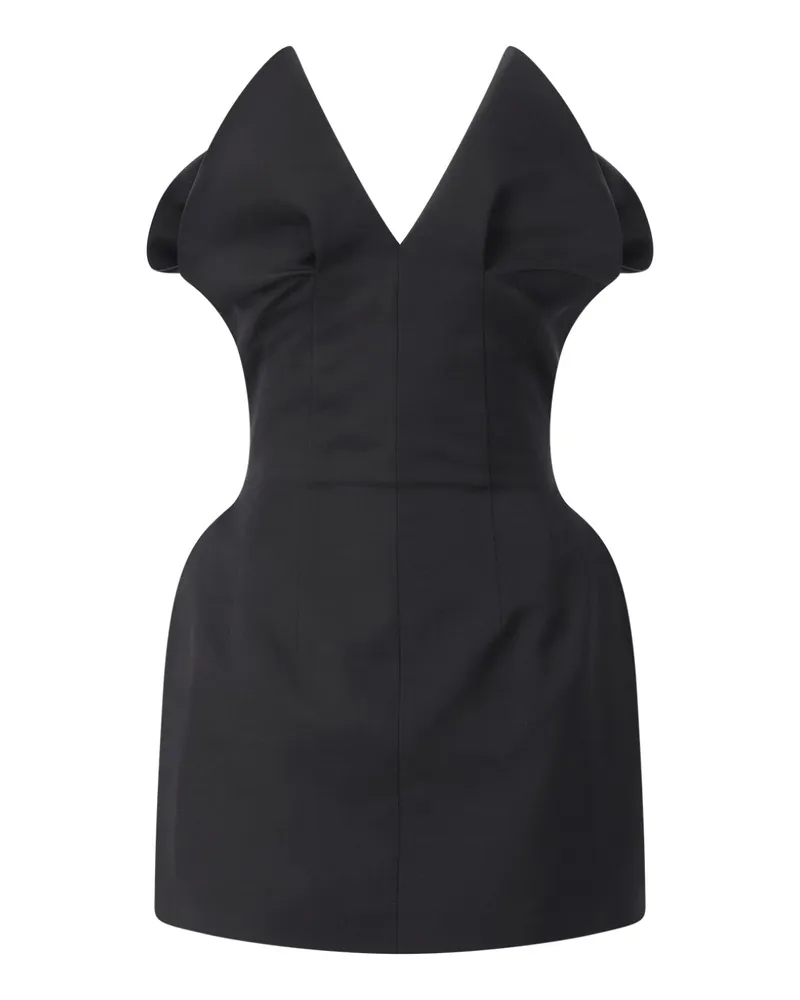 Magda Butrym Minikleid aus Baumwoll-Seide-Mix Schwarz