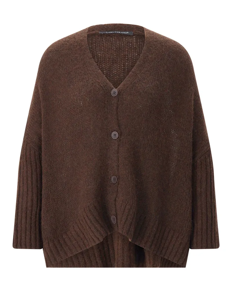 Luisa Cerano Strickjacke aus Alpaka & Wolle Braun