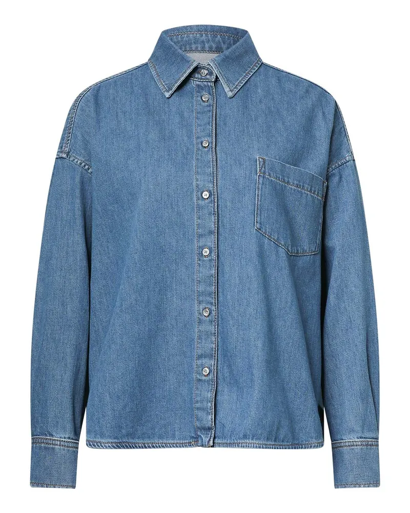 Max Mara Oversized Bluse Foggia aus Denim Blau