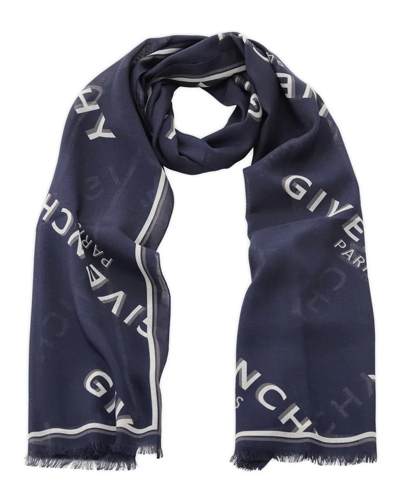 Givenchy Schal aus Wolle & Seide Navy