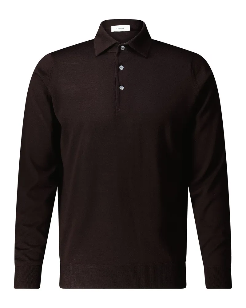 LARDINI Poloshirt aus Wolle Dunkelbraun