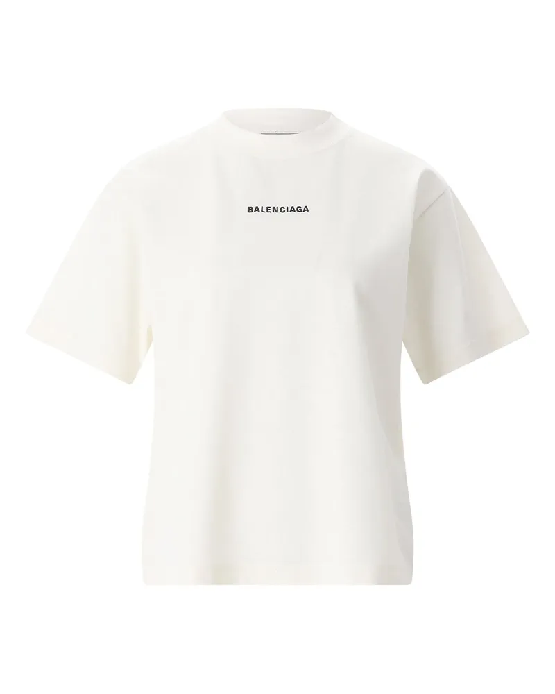 Balenciaga T-Shirt mit Logo Creme