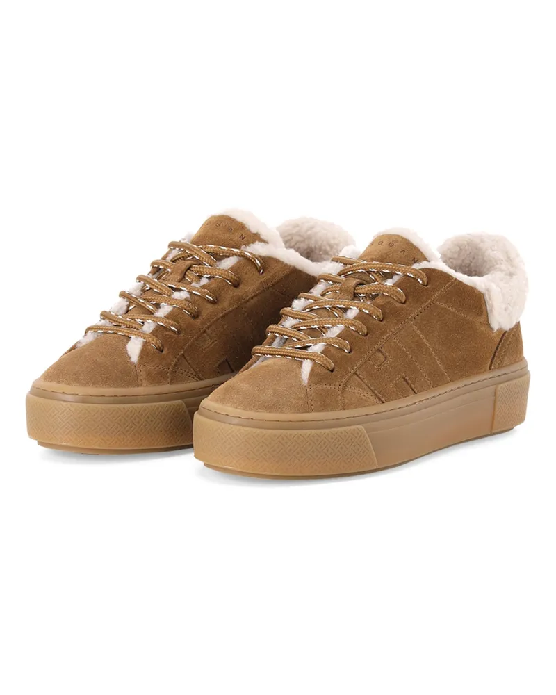 Hogan Sneaker aus Veloursleder Hellbraun