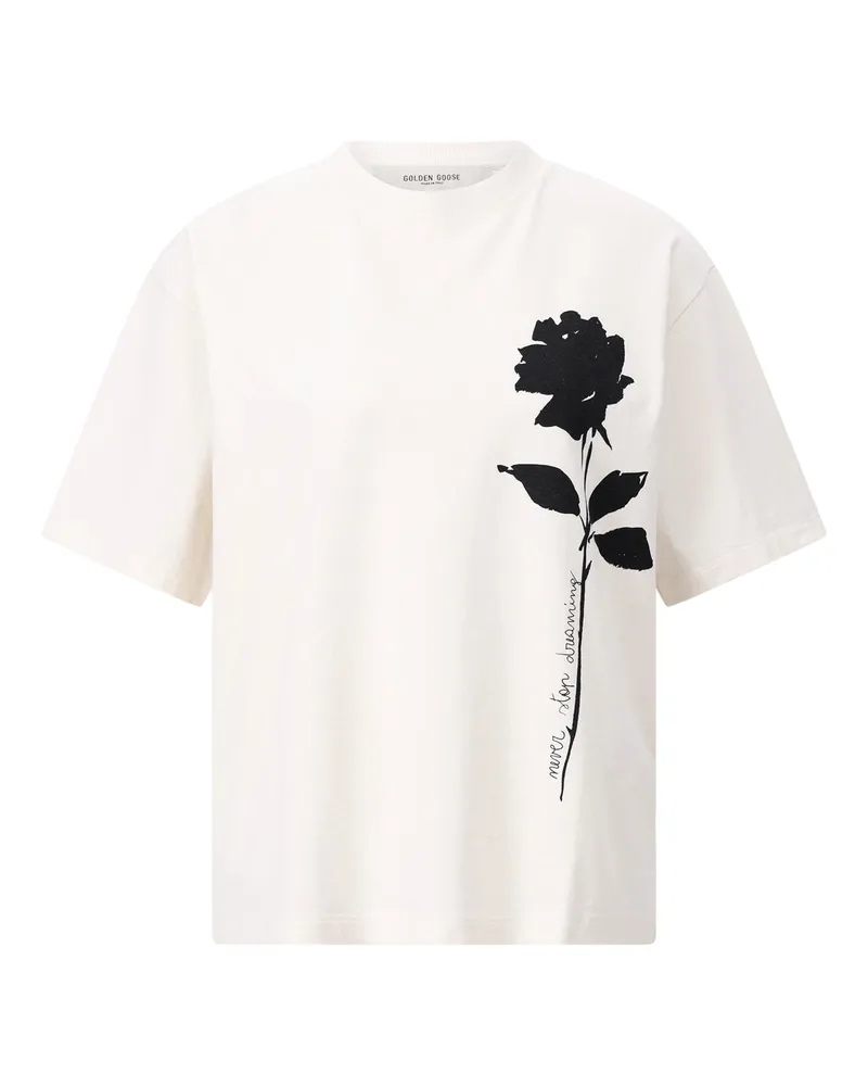 Golden Goose Oversize T-Shirt mit Print Creme