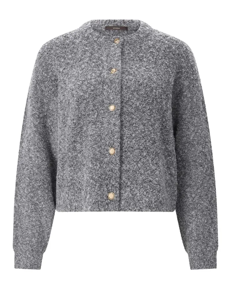 windsor. Strickjacke aus Woll-Mix Grau