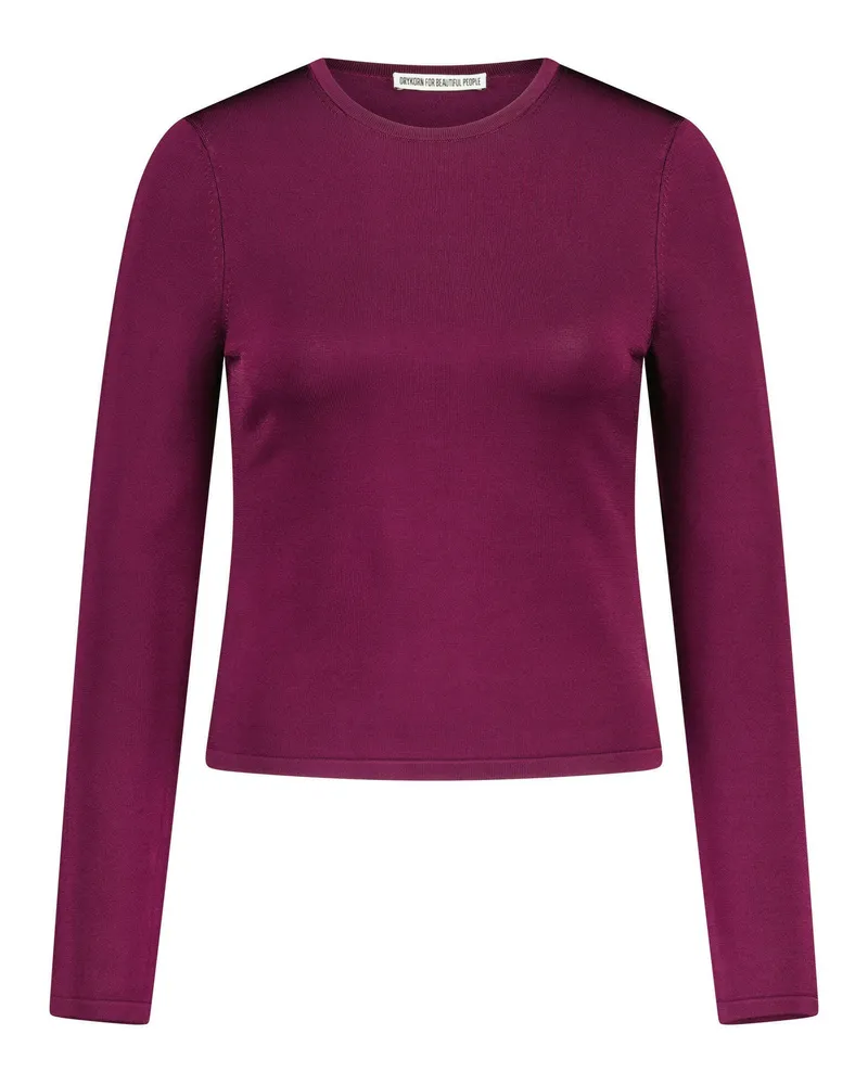 Drykorn Langarmshirt Anetka aus feinem Strick Lila