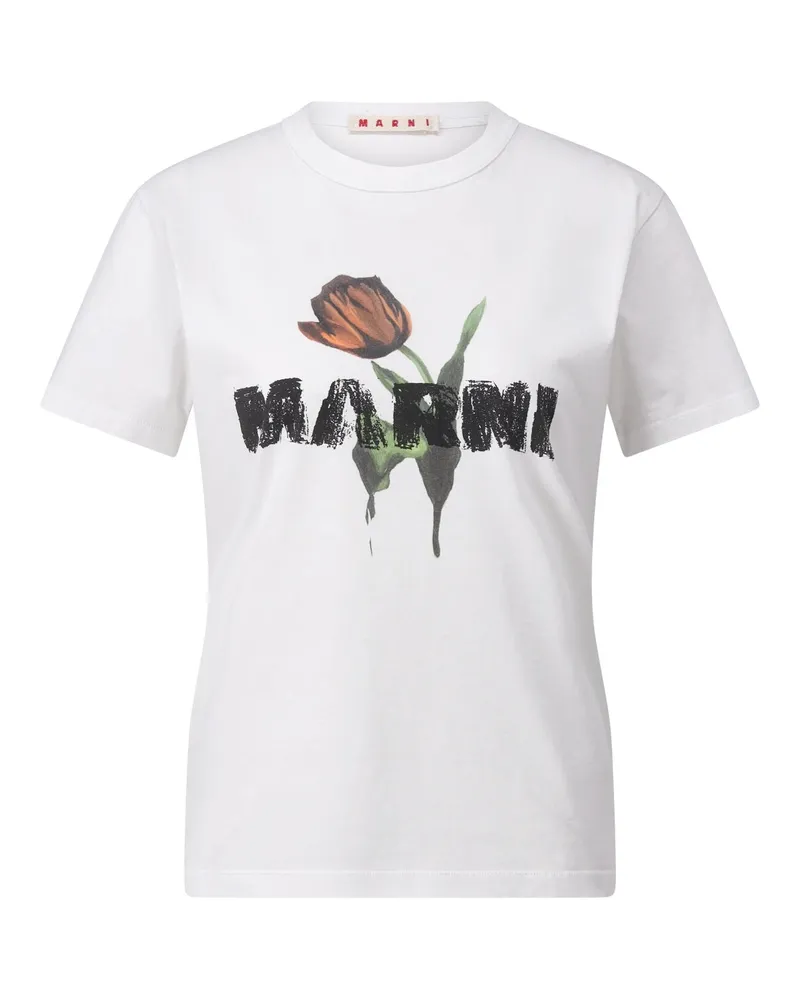 Marni T-Shirt mit Print Weiß
