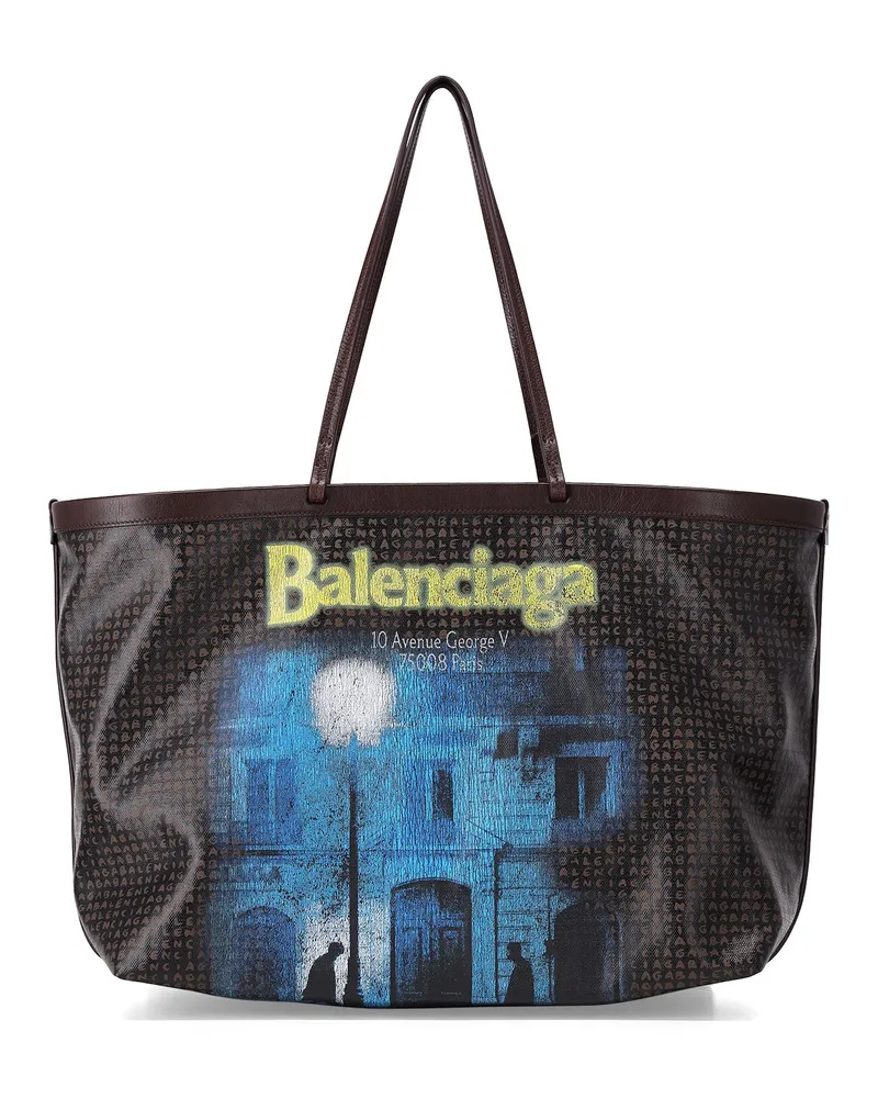 Balenciaga Shopper Large Tote aus Kalbsleder Dunkelbraun