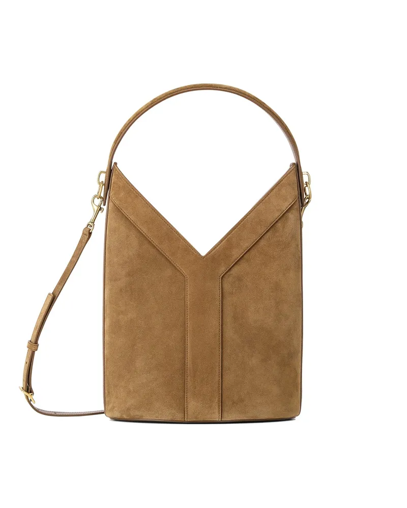 Saint Laurent Handtasche aus Veloursleder Braun