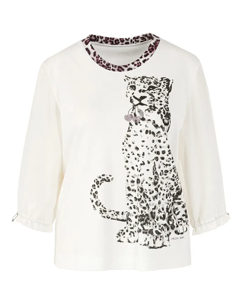 Marc Cain Blusenshirt mit Leo-Print Weiß