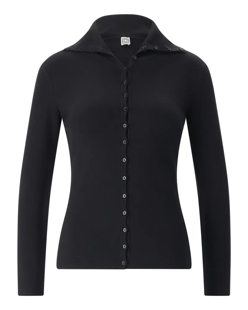 Totême Strickjacke aus Materialmix Schwarz