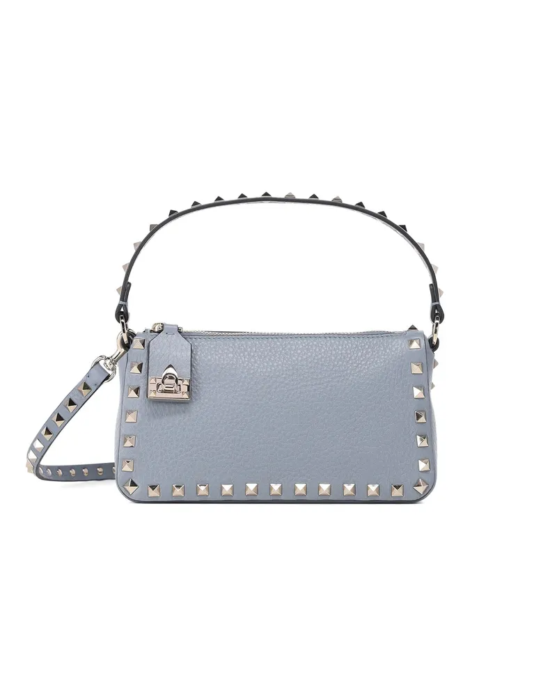 Valentino Garavani Schultertasche aus genarbtem Kalbsleder Blau