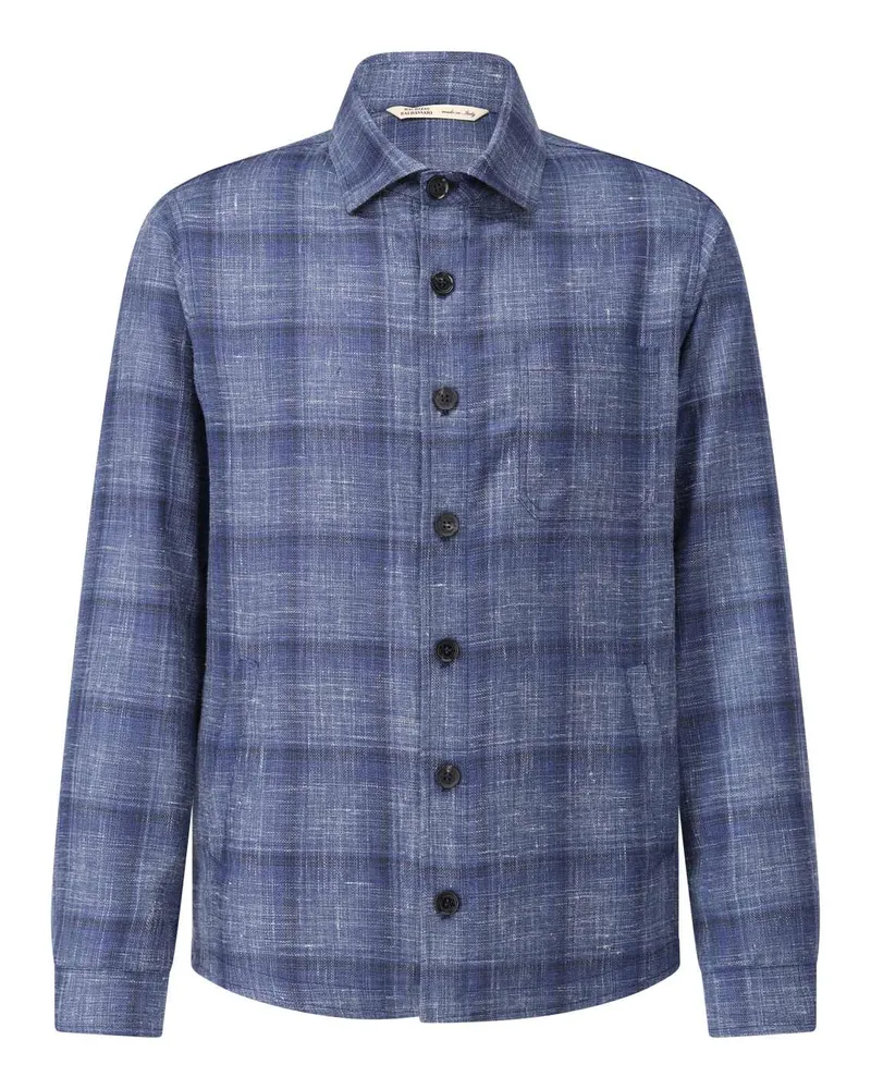 Maurizio Baldassari Overshirt mit Schurwolle Dunkelblau