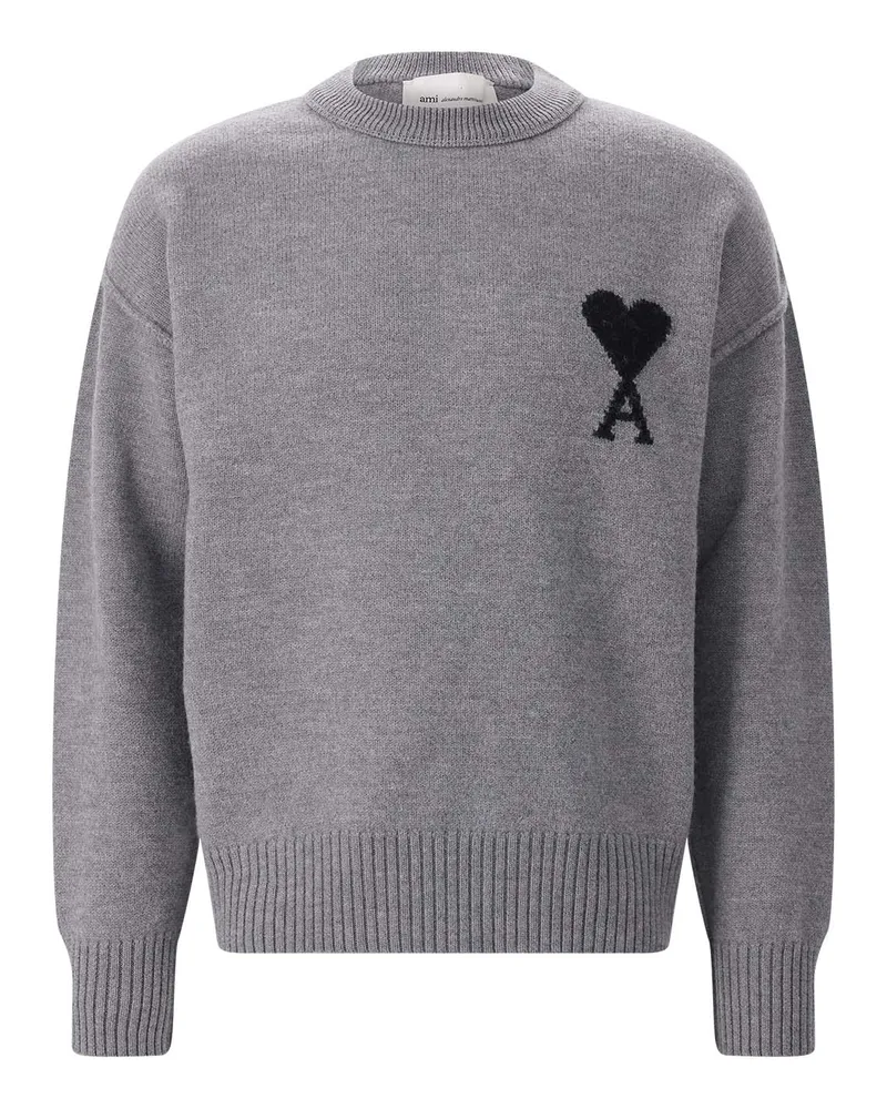 AMI Paris Pullover aus Wolle Grau