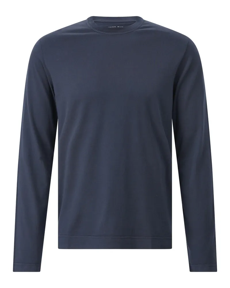 Fedeli Langarmshirt aus Baumwolle Dunkelblau