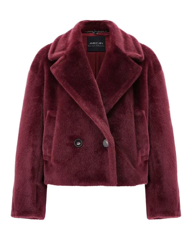 Marc Cain Jacke aus Faux Fur Dunkelrot