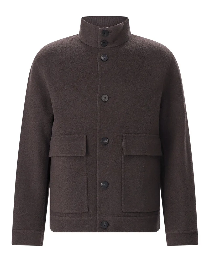 DUNO Jacke Lear aus Woll-Kaschmir-Mix Dunkelbraun