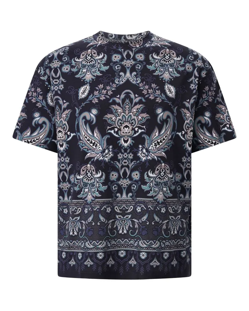 Etro T-Shirt mit Paisley-Muster Dunkelblau