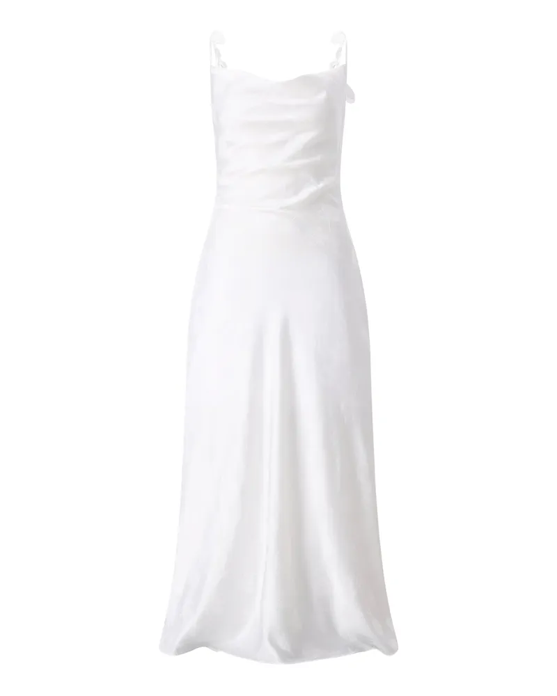 ROTATE Birger Christensen Midikleid mit Blumenmuster Weiß