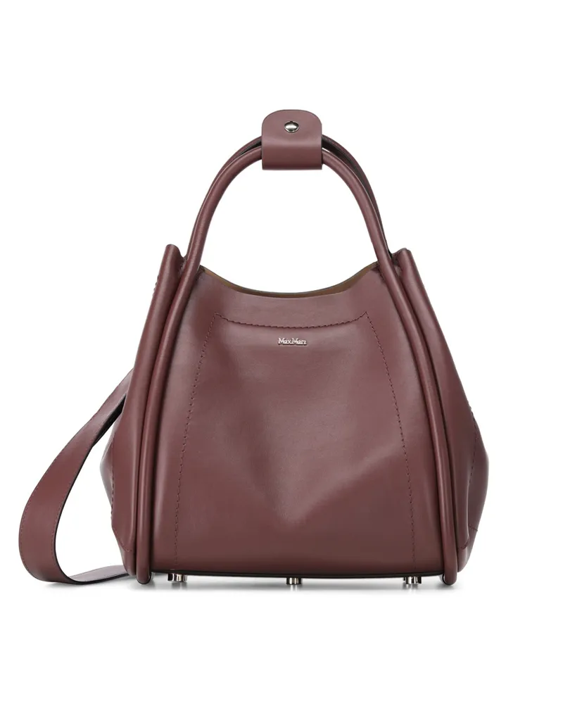 Max Mara Tasche Marins aus Leder Dunkelrot