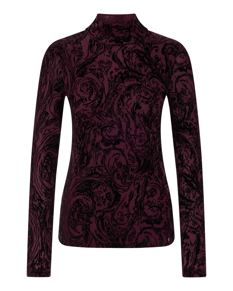 Marc Cain Langarmshirt mit Stehkragen Dunkelrot
