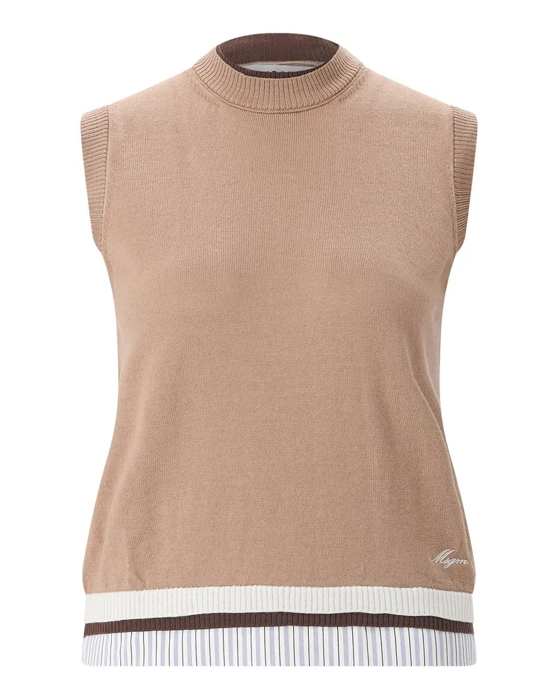 MSGM Top aus Merinowolle Braun
