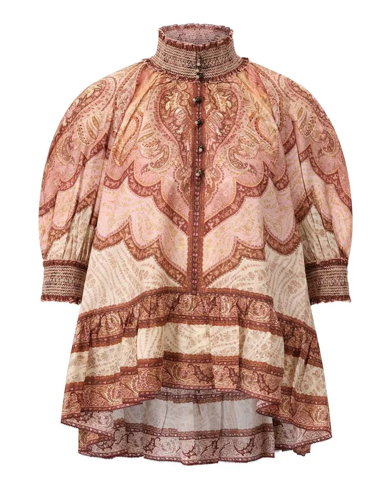 Zimmermann Bluse Wanderlust aus Seide Multicolor