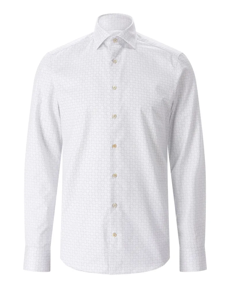 Stenströms Slimline Hemd mit Muster Hellblau