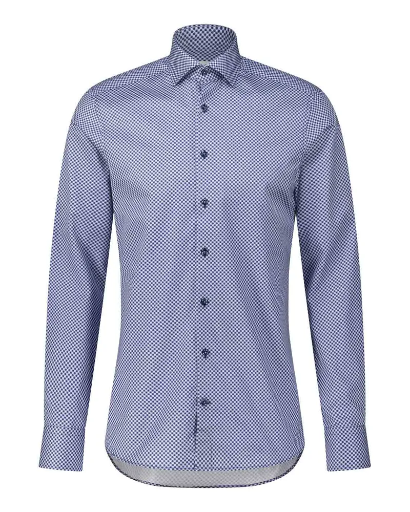 Stenströms Gemustertes Hemd in Slim-Fit Blau
