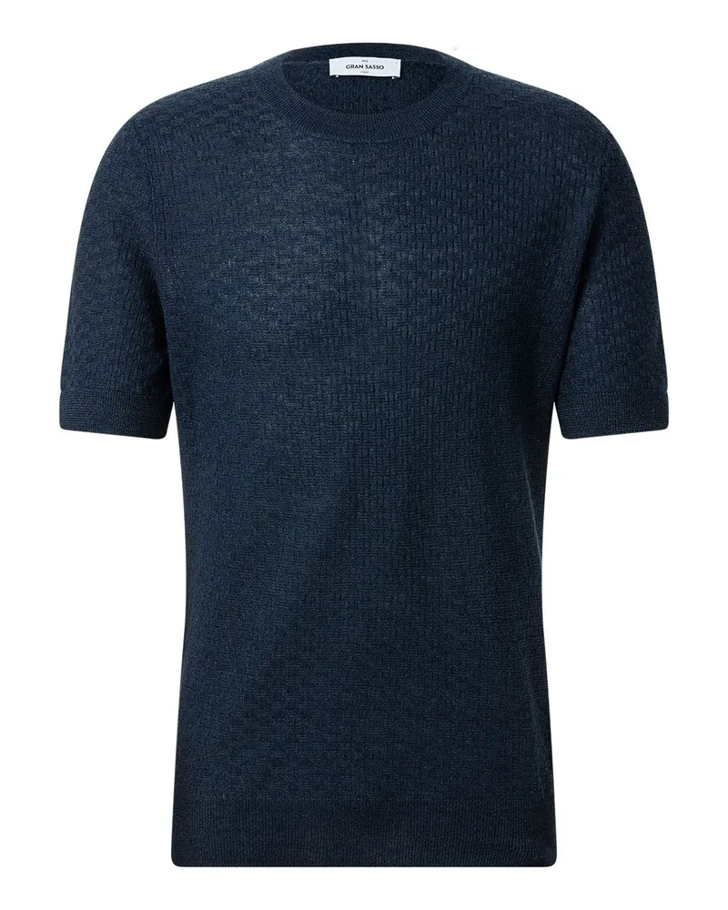Gran Sasso Shirt aus Leinenmix Dunkelblau