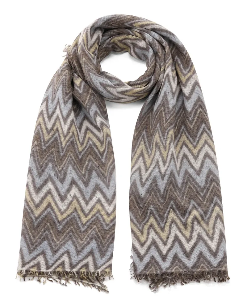 Mala Alisha Schal London mit Zick-Zack-Muster Grau