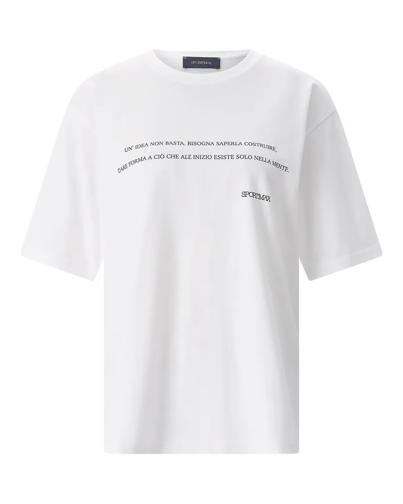 SPORTMAX T-Shirt mit Print Weiß