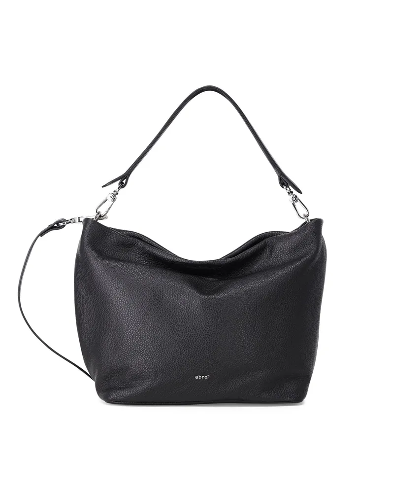 Abro Hobo Bag Ebony aus Leder Schwarz
