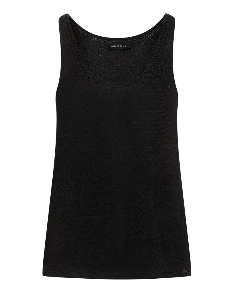 Anine Bing Tanktop in Strick-Optik Schwarz
