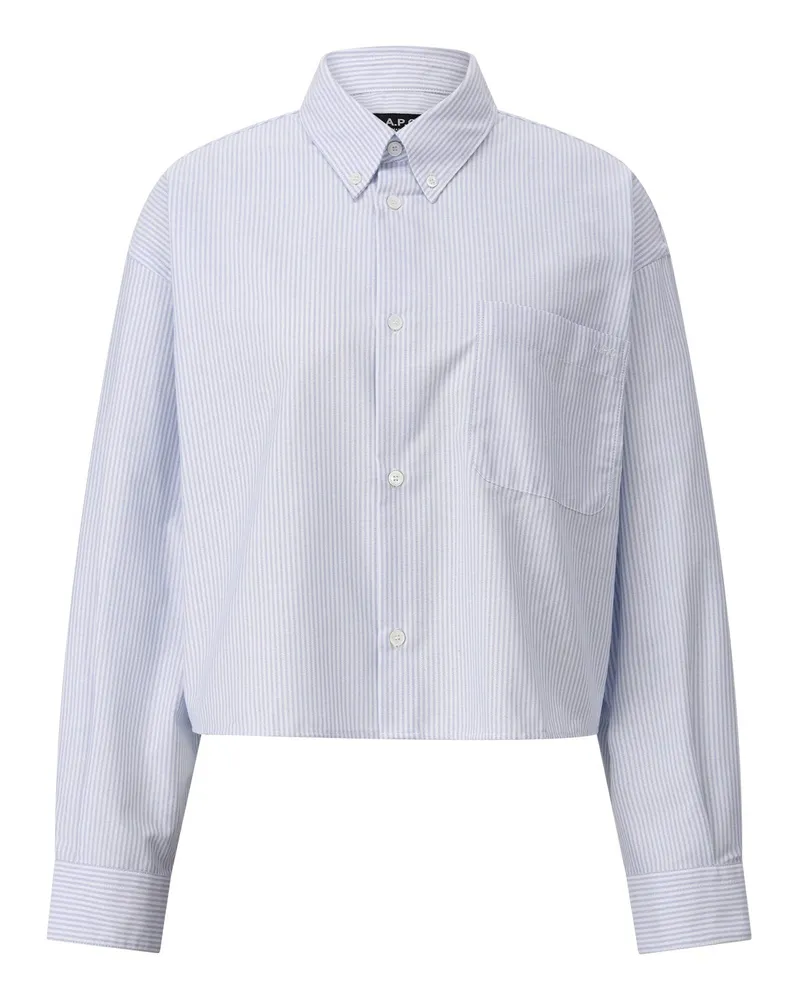 A.P.C. Cropped Hemdbluse Hellblau