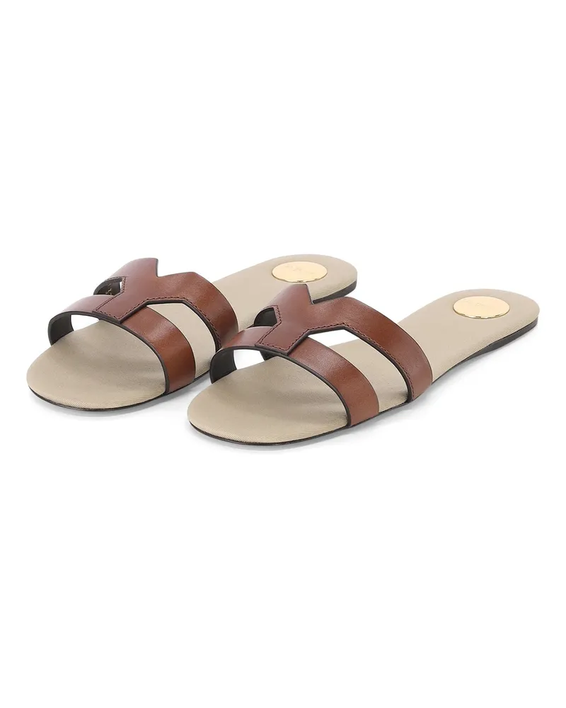 Saint Laurent Sandalen aus Leder Braun