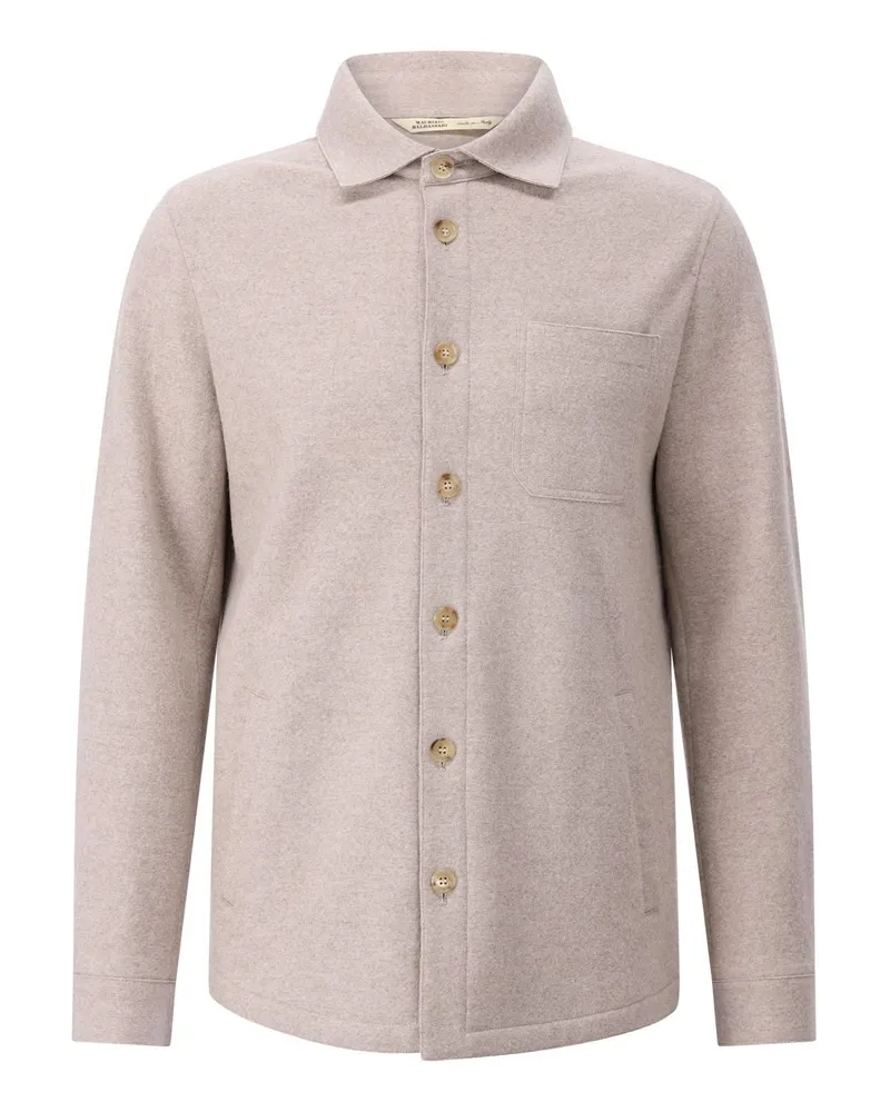 Maurizio Baldassari Overshirt aus Schurwolle Beige