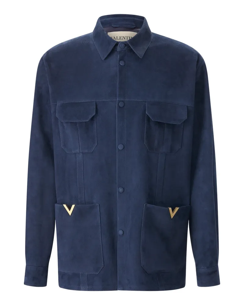 Valentino Garavani Jacke aus Veloursleder Navy