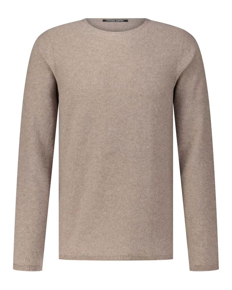Hannes Roether Strickpullover aus Wolle und Kaschmir Hellbraun