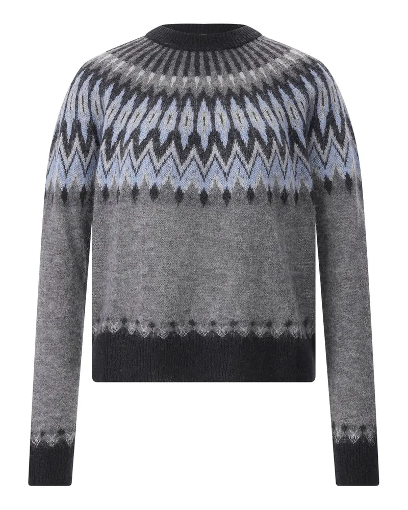 Roberto Collina Pullover aus Alpaka-Woll-Mix Hellblau