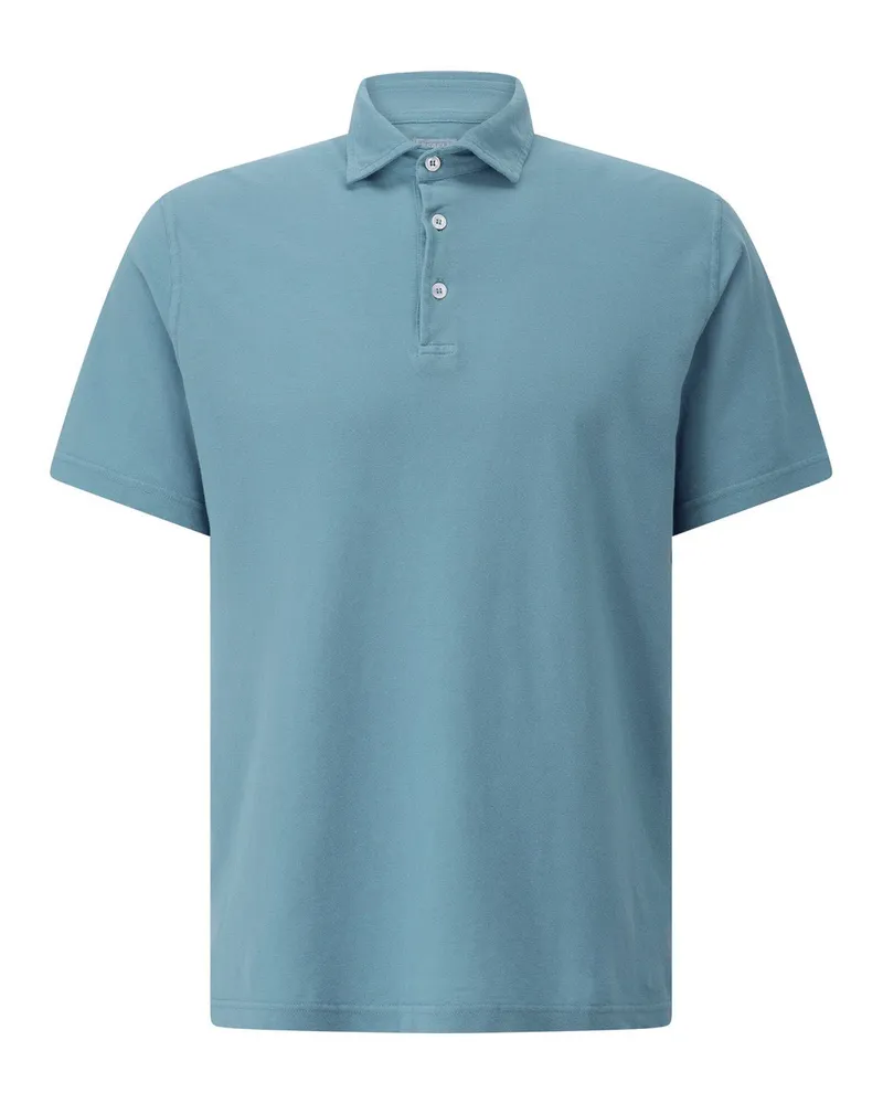 Fedeli Poloshirt aus Baumwolle Hellblau