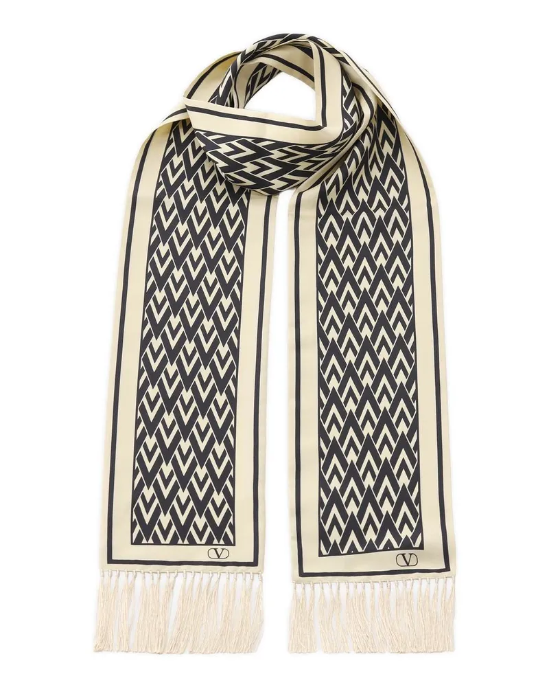 Valentino Garavani Schal aus Seide Creme