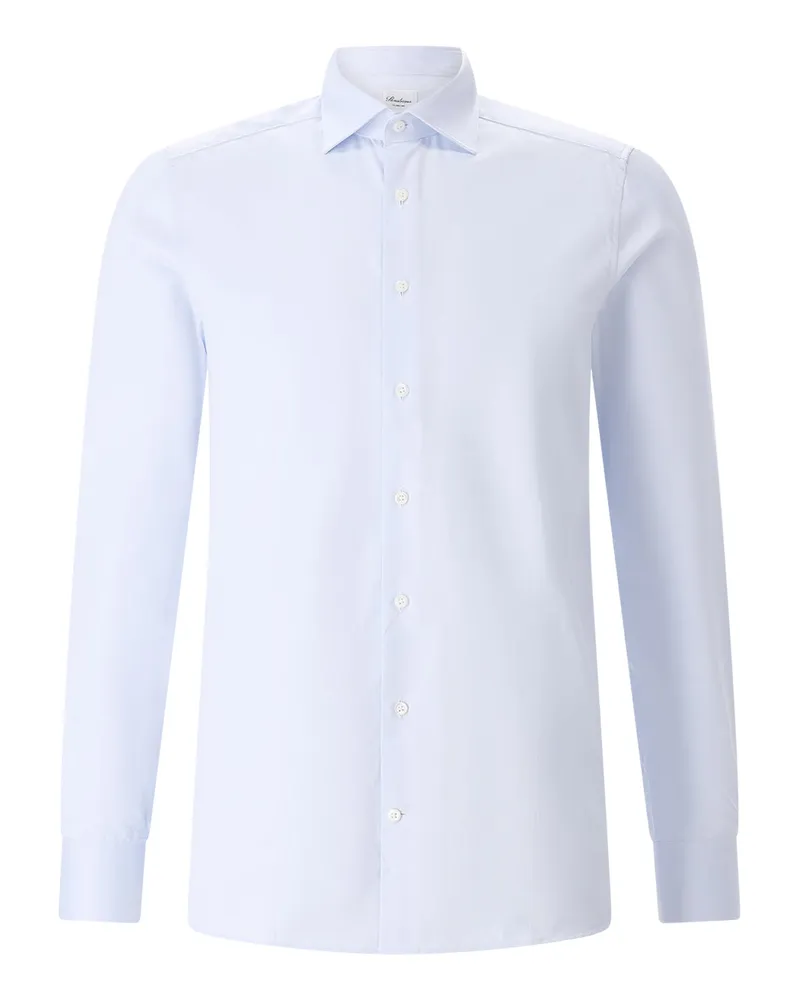 Stenströms Slimline Hemd aus zweifacher Baumwolle Hellblau