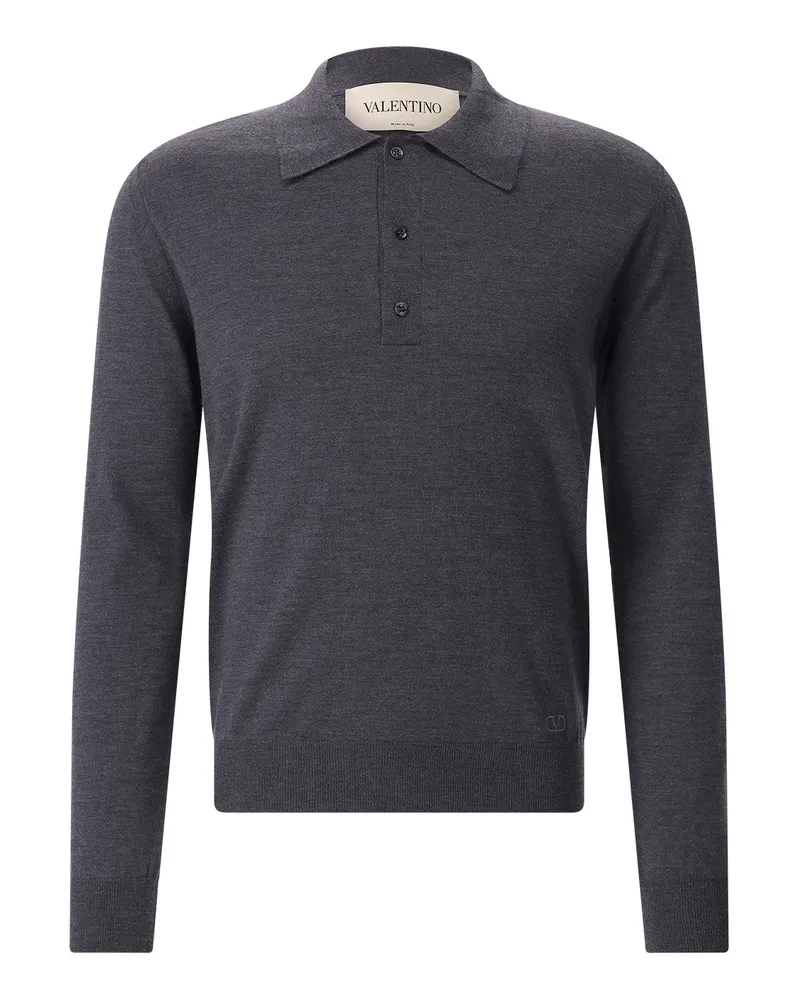 Valentino Garavani Poloshirt aus Schurwolle Grau