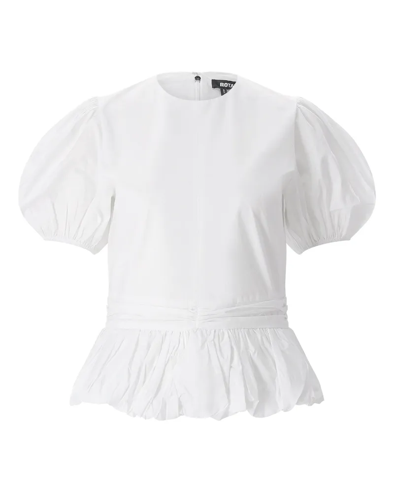 ROTATE Birger Christensen Blusenshirt mit Puffärmeln Weiß