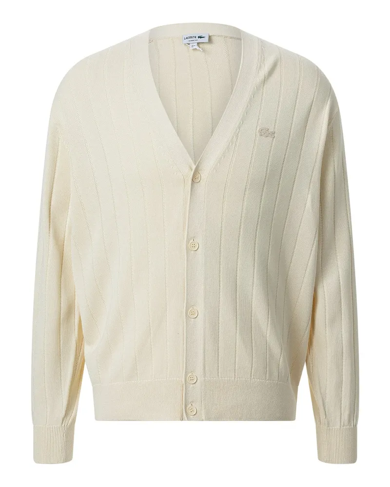 Lacoste Strickjacke mit Logo Creme