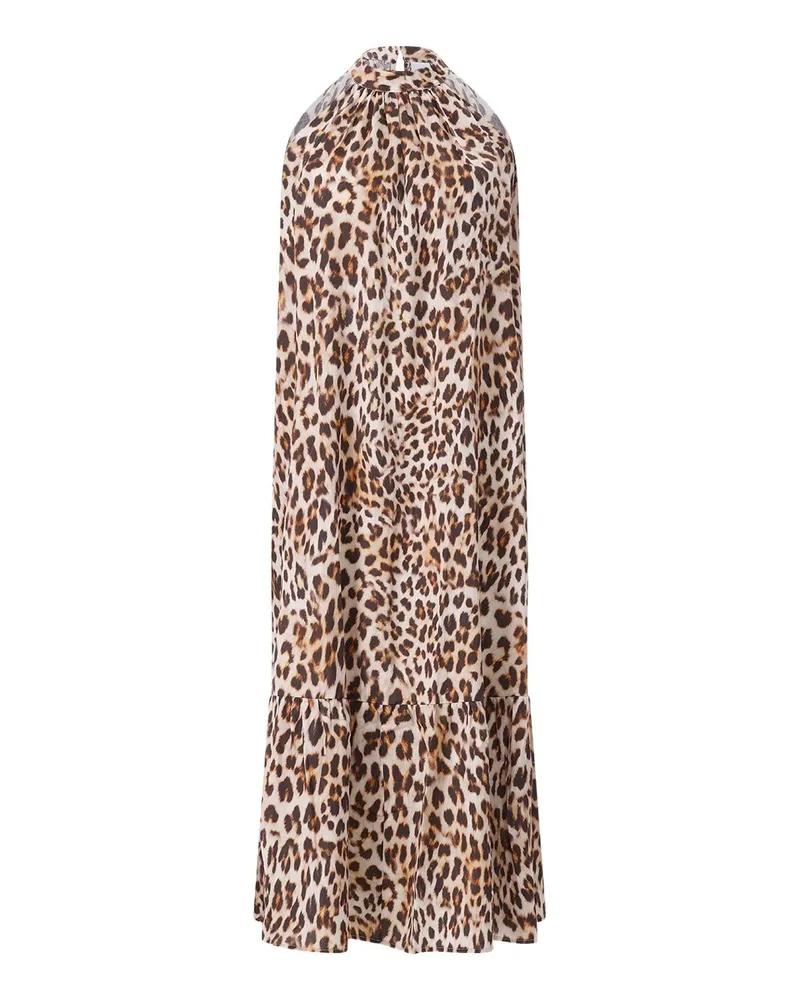 tonno e panna Maxikleid mit Animalprint Braun