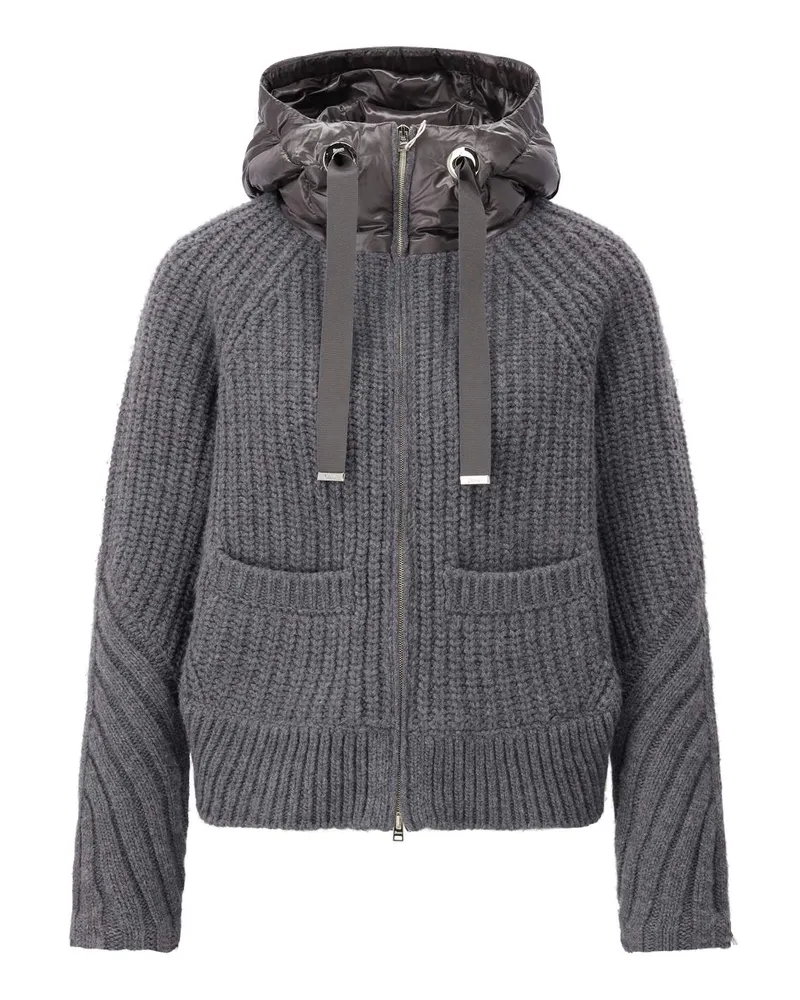 Herno Strick-Steppjacke mit Kapuze Grau