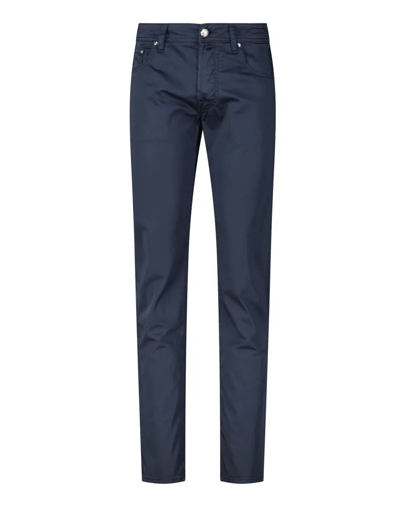 Jacob Cohën Slim-Fit Stoffhose Dunkelblau