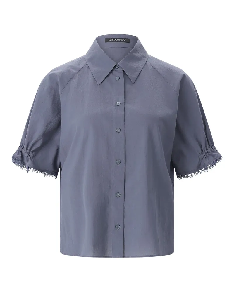 Luisa Cerano Kurzarmbluse aus Baumwolle Blau